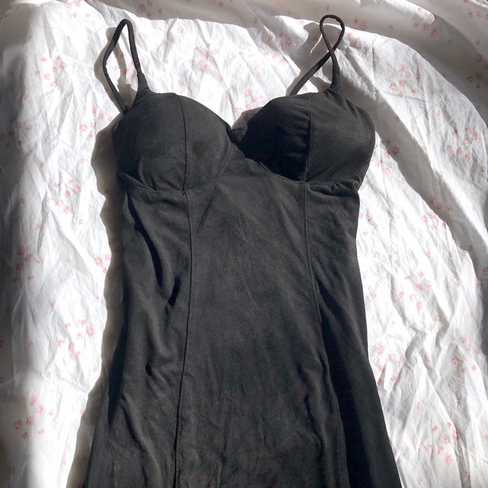 suede body con dress